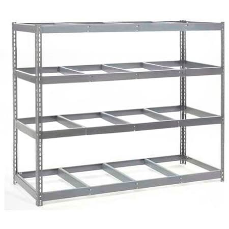 Global Industrial 4 Level, Bulk Storage Rack, Starter, 96inW x 24inD x 84inH, No Deck 255106GY